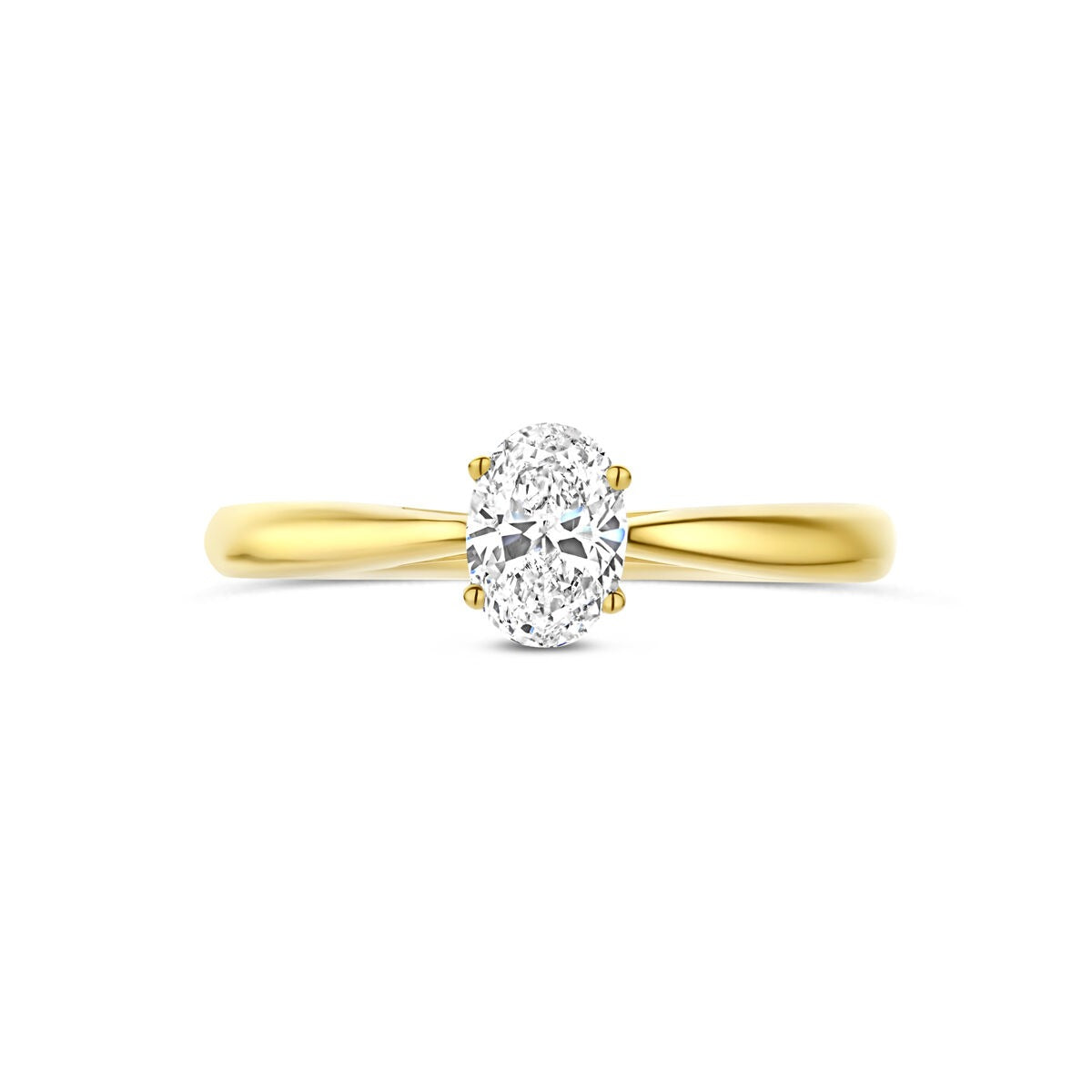 Bague en or jaune 14k avec diamant lab grown – ovale 0.50ct