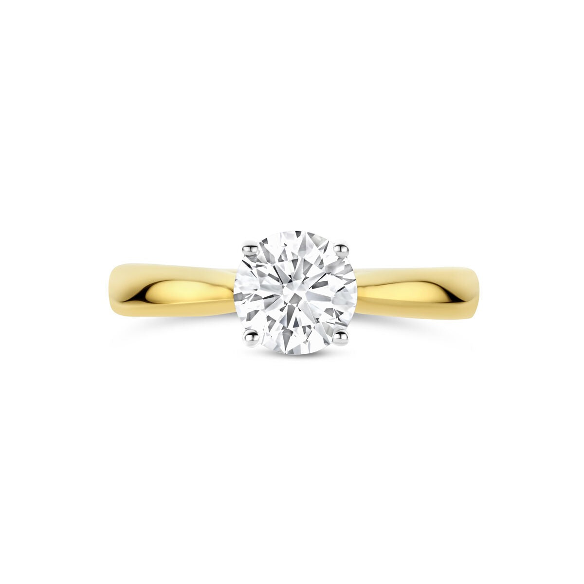 Bague pour femme en or bicolore 14k avec diamant lab grown de 1,00 ct – incluant certificat