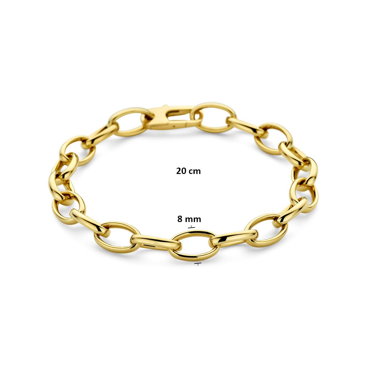 Bracelet en or pour femme – maillon ancre 14k 8 mm