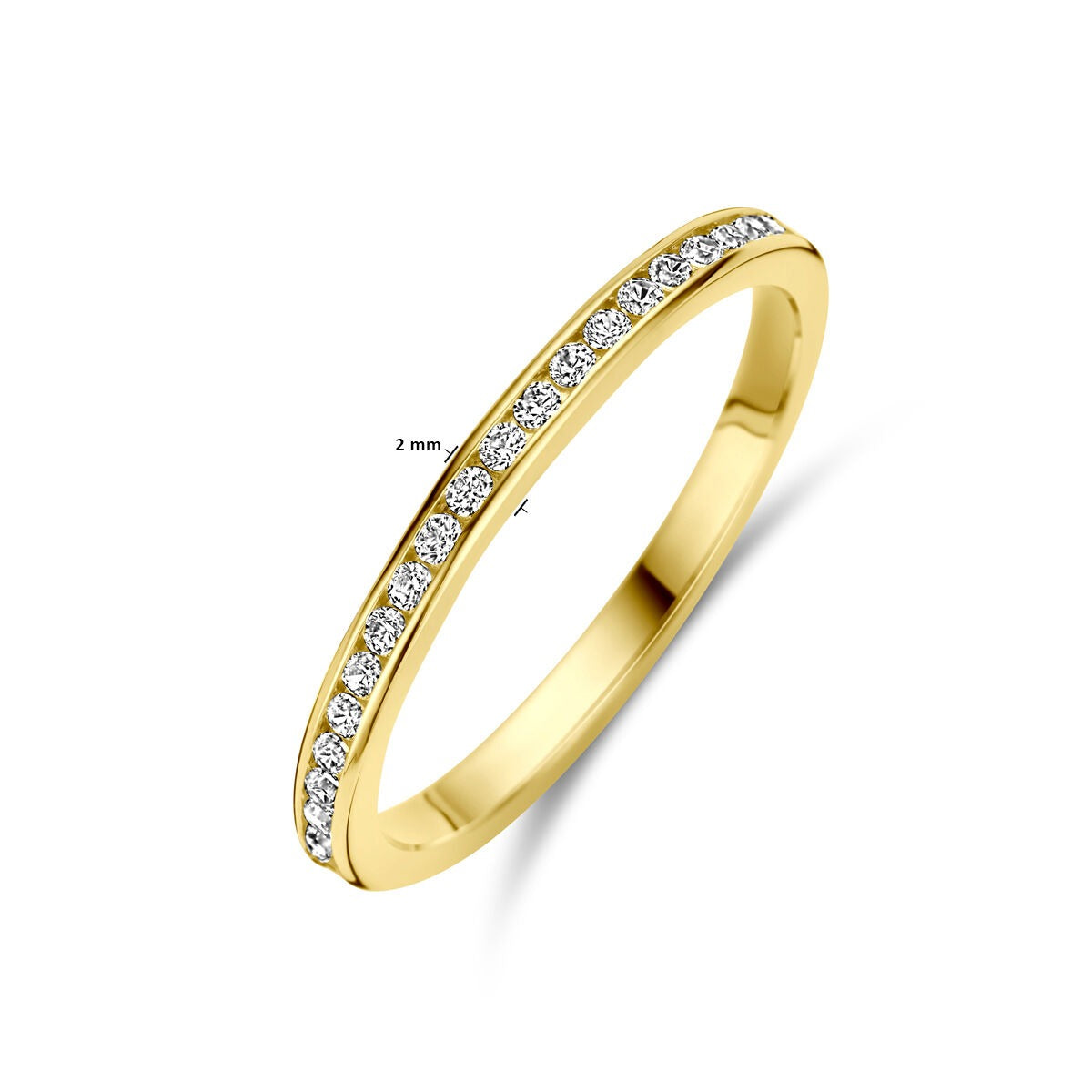 bague en or jaune 9k avec zircone