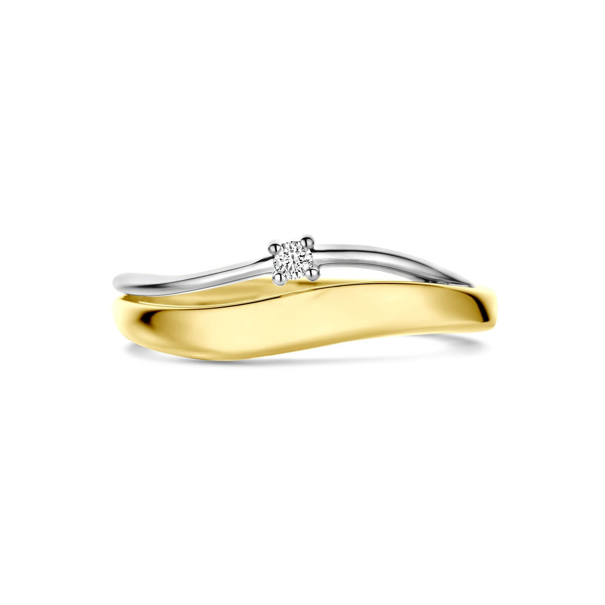 bague en or jaune et blanc bicolore avec diamant