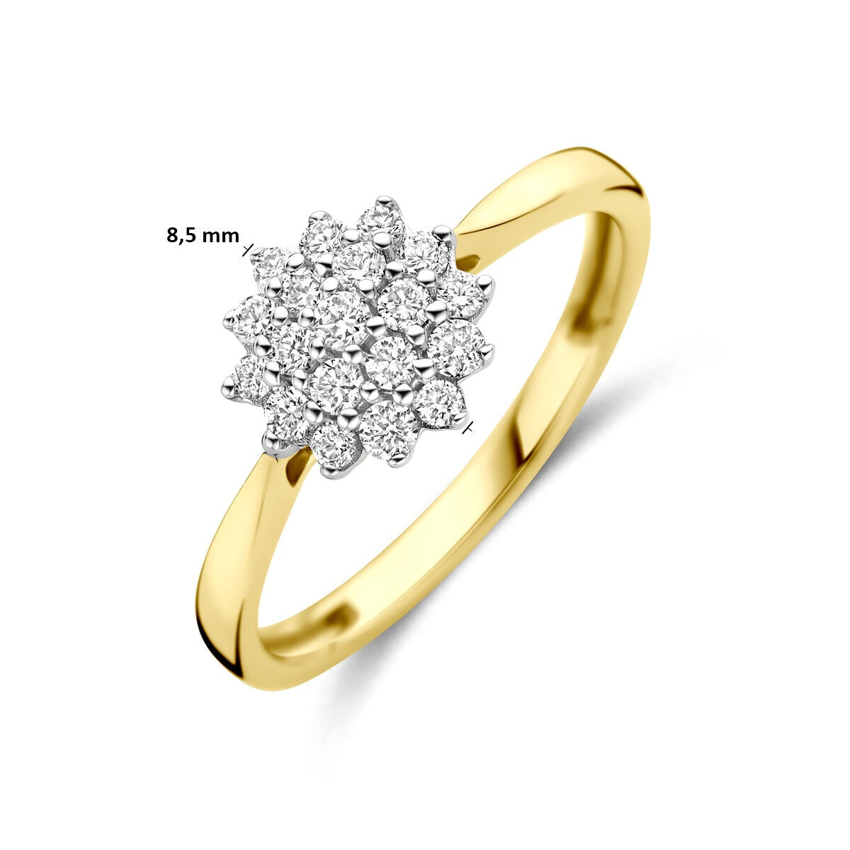 Bague en or jaune et blanc 14k avec diamant lab grown de 0,33 ct