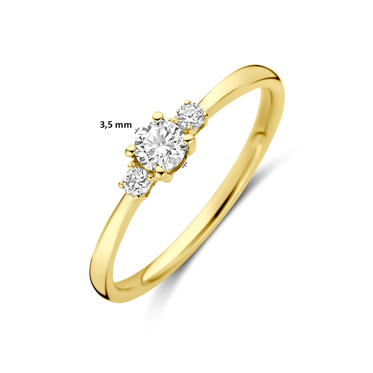 Bague en or jaune 14k avec diamant de 0,25 ct cultivé en laboratoire