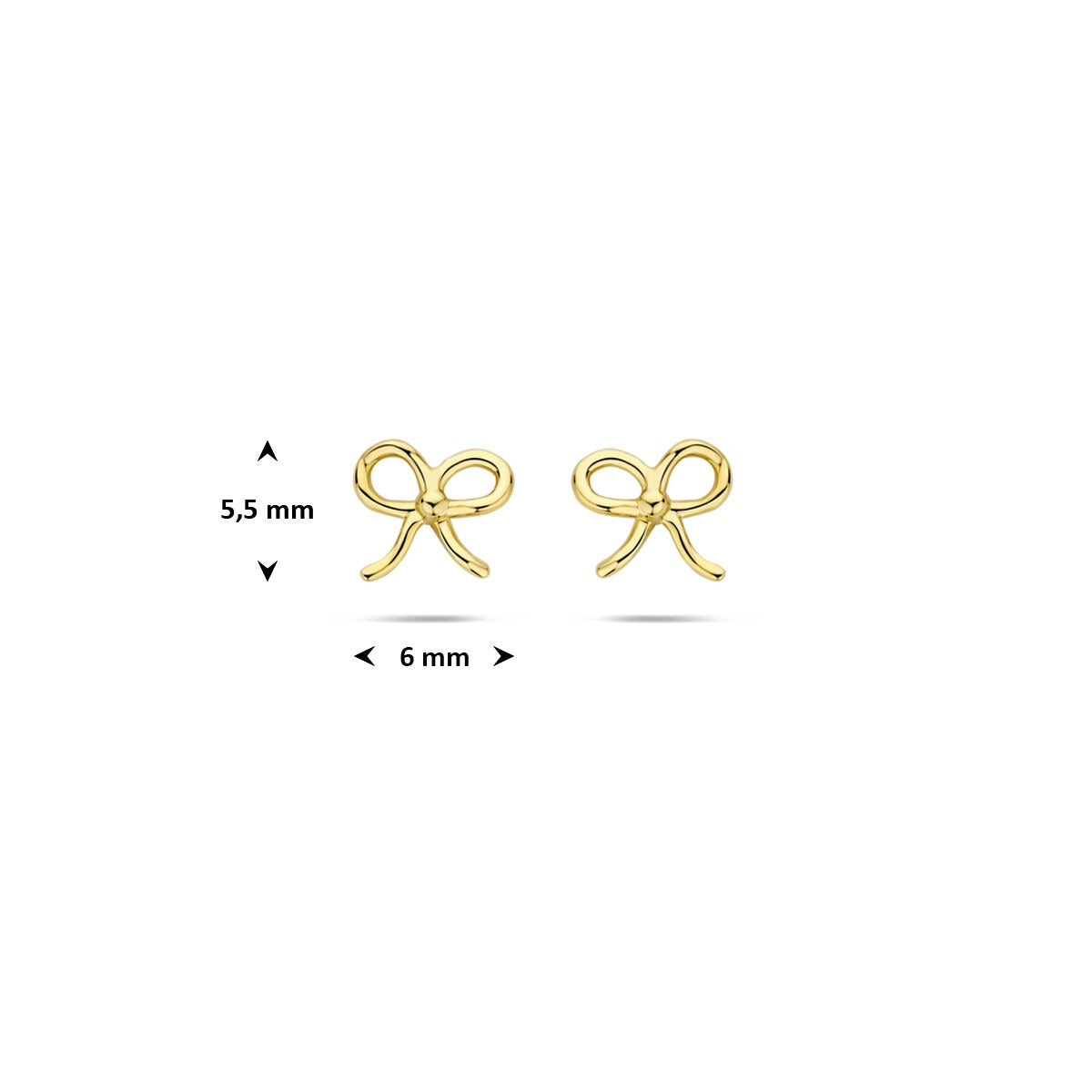 Puces d'oreilles en or jaune 14k nœud