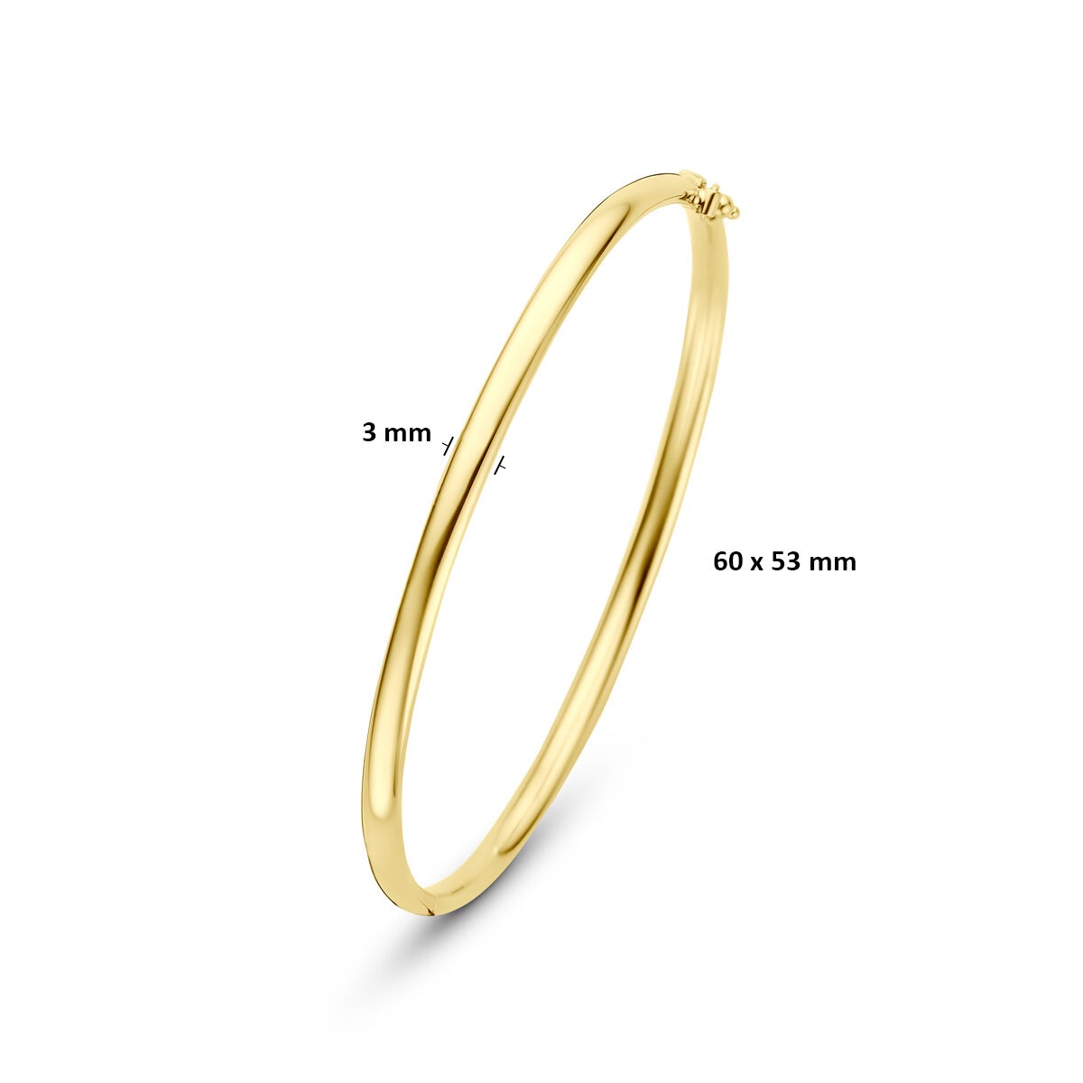 Bracelet bangle en or jaune 9k avec noyau en argent