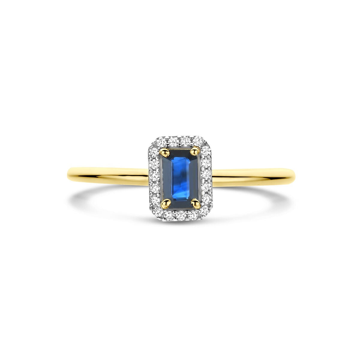 Bague en or avec saphir et diamant – 14k