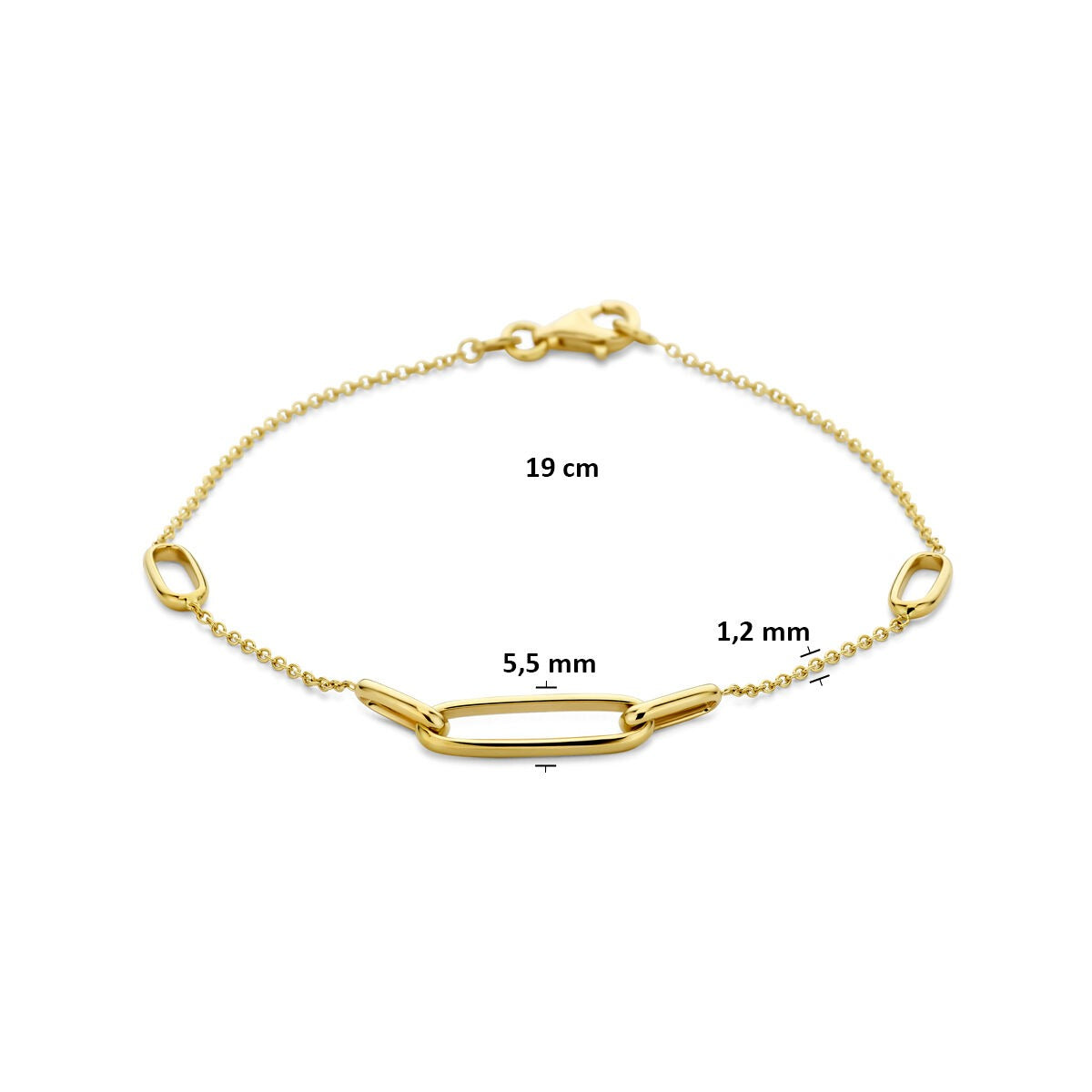 Bracelet en or pour femme – design de maille fine 14k 1,2 mm