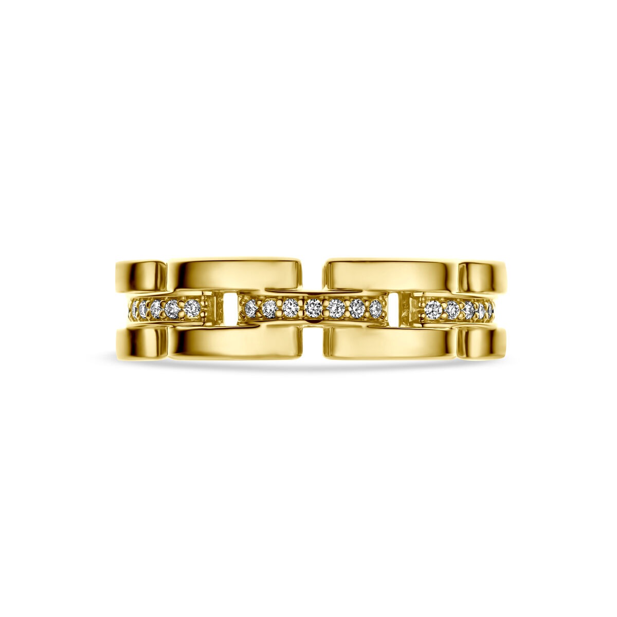 bague en or jaune 14k avec diamant