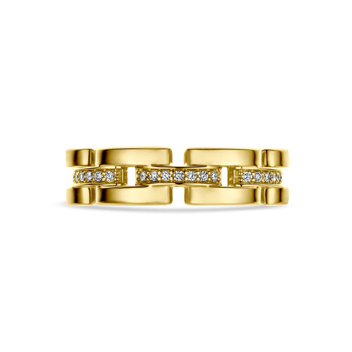 14k geelgouden ring met diamant