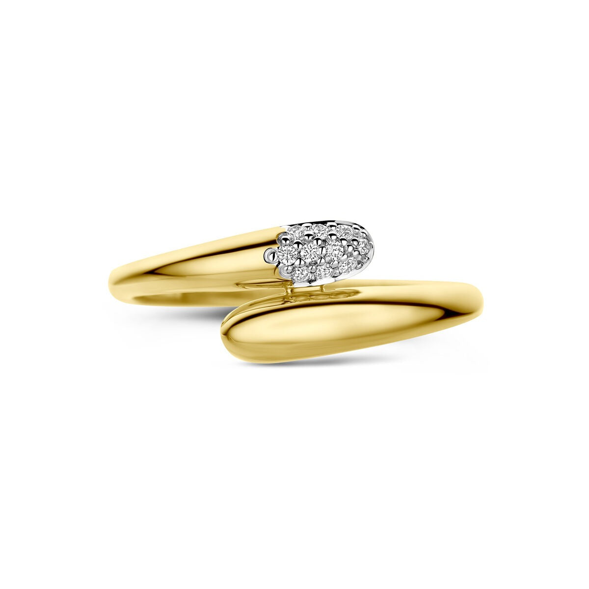 bague en or jaune 14k avec diamant