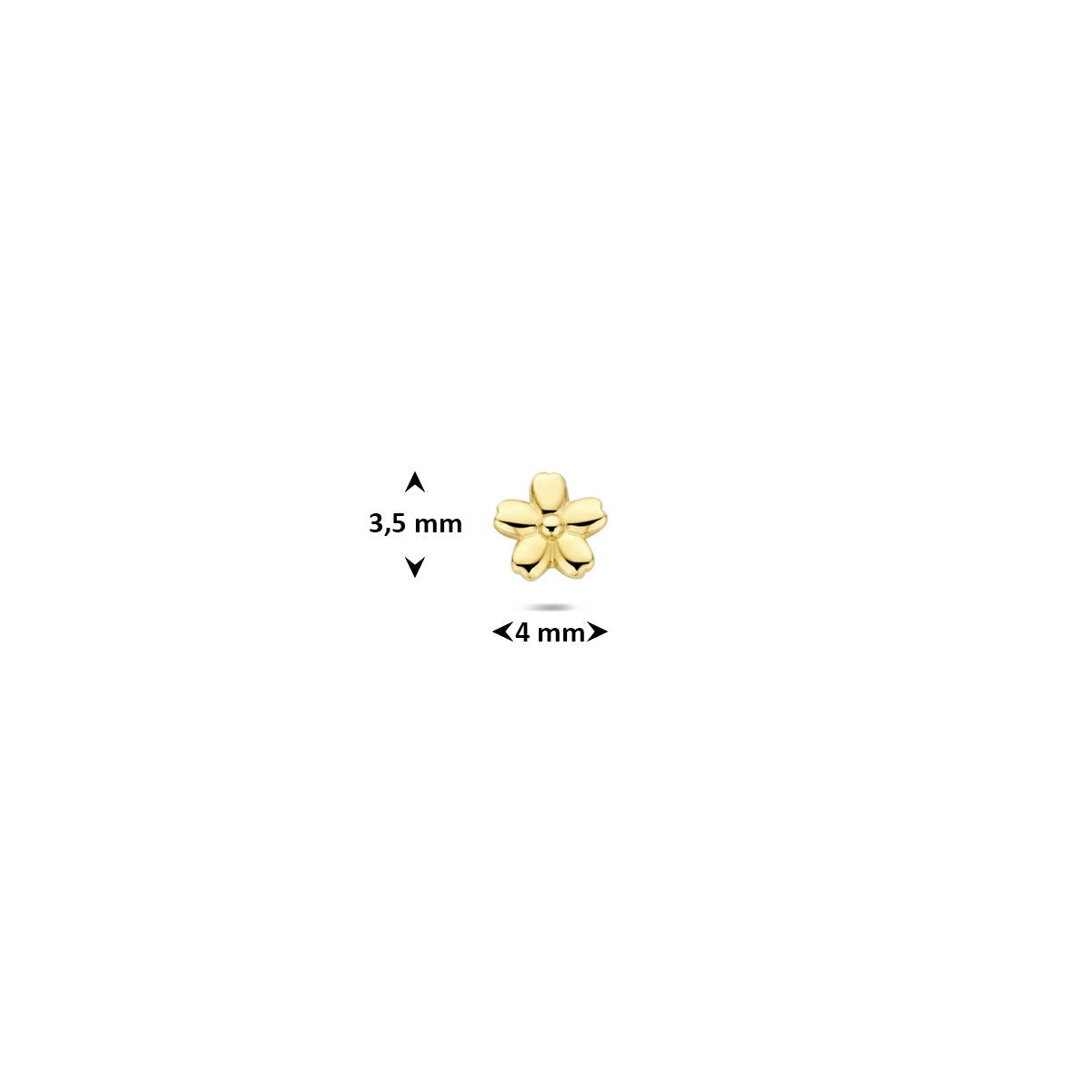 Piercing Fleur à Dos Plat en Or Jaune 14k – À l'Unité