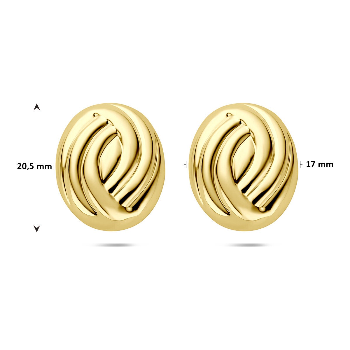 Puces d'oreilles plaqué argent pour femme – couleur or jaune