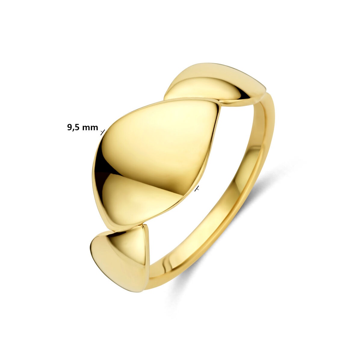 Bague pour femme en or jaune 14k avec large bande