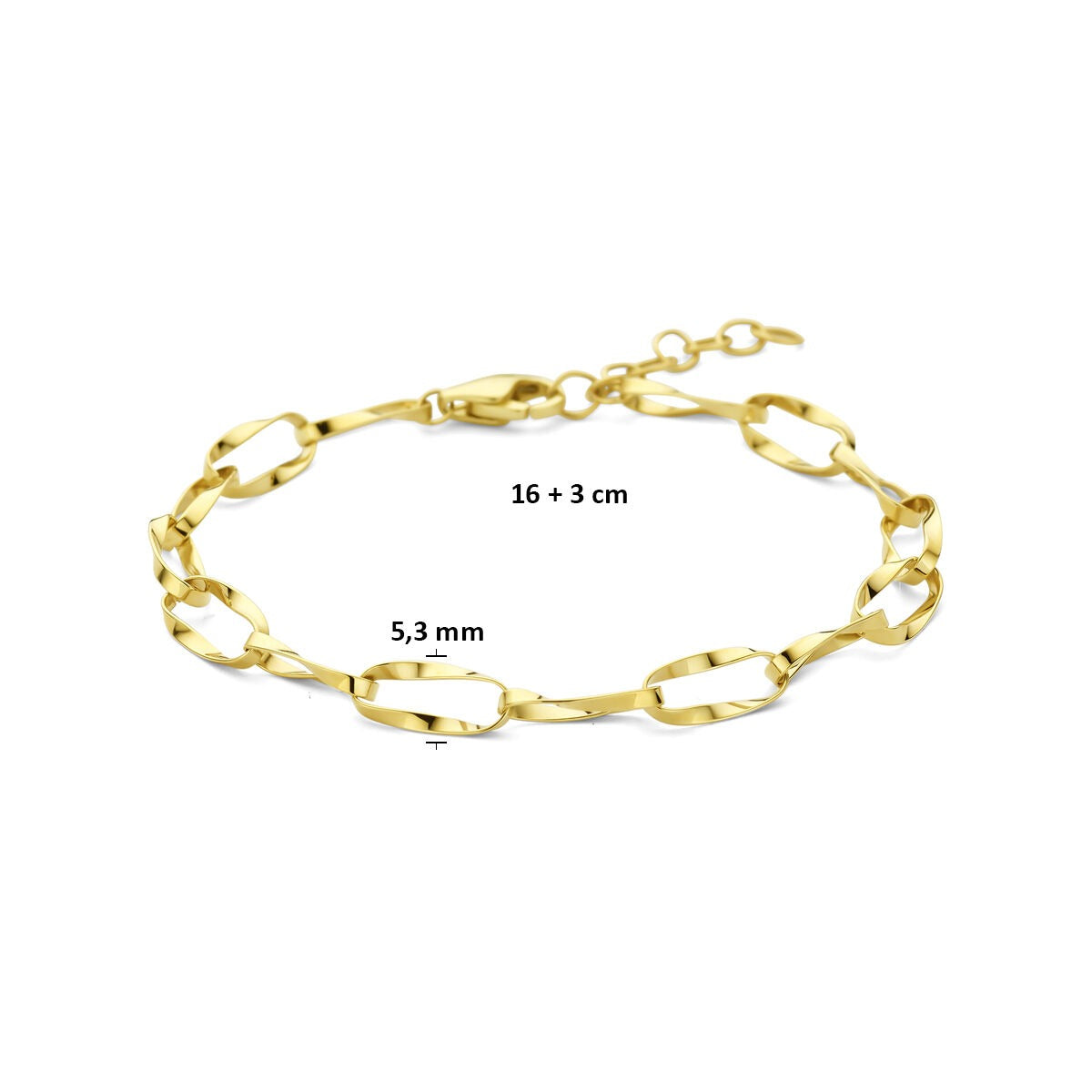 bracelet en or jaune avec maille ancre