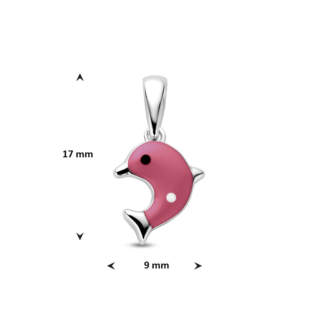 Pendentif pour enfant dauphin rhodié en argent avec émail