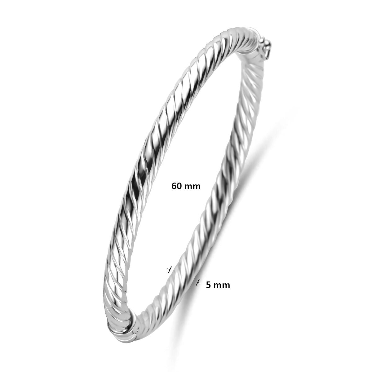 Bracelet bangle en argent pour femme – rhodié