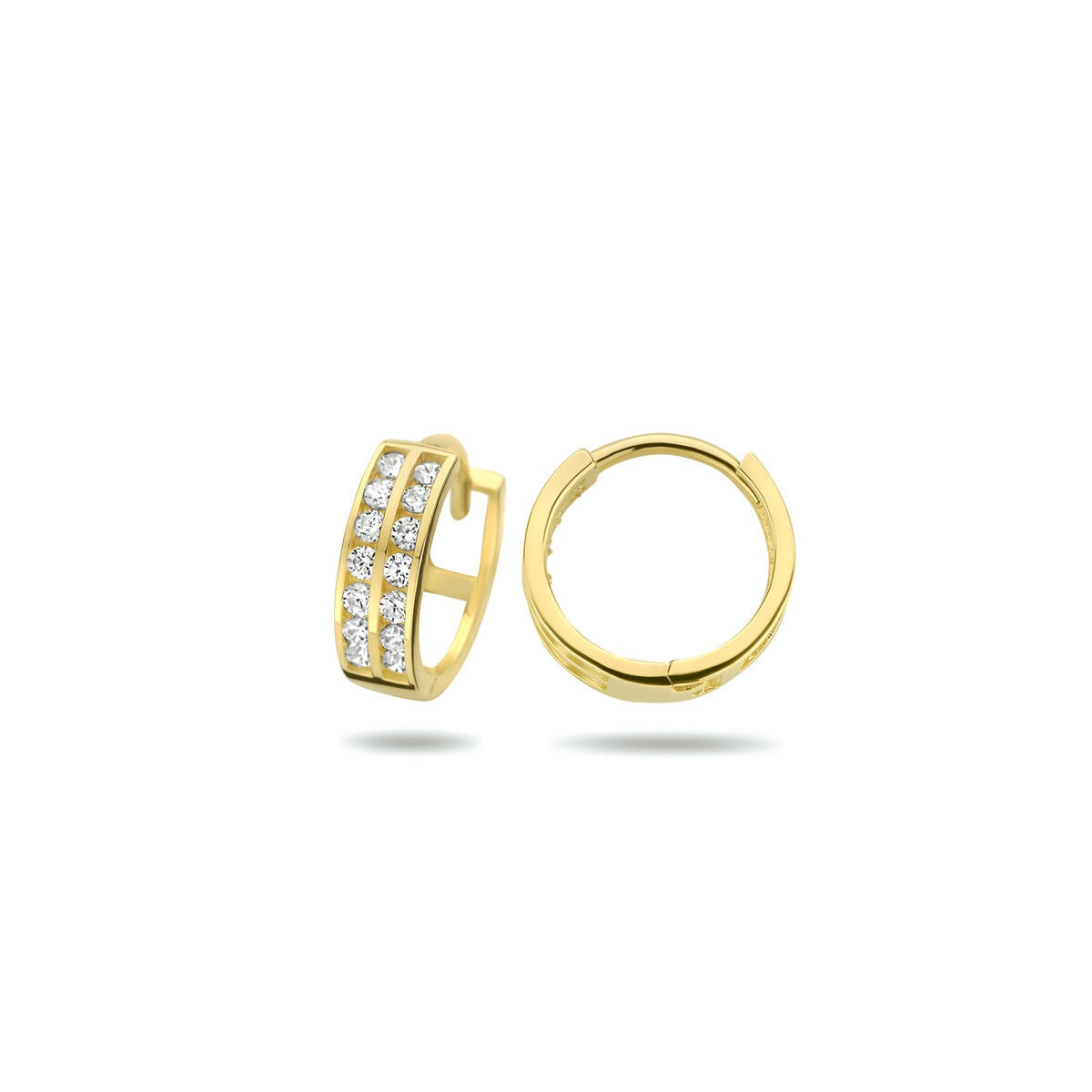 Créoles en or avec zircone – 9k couleur or jaune