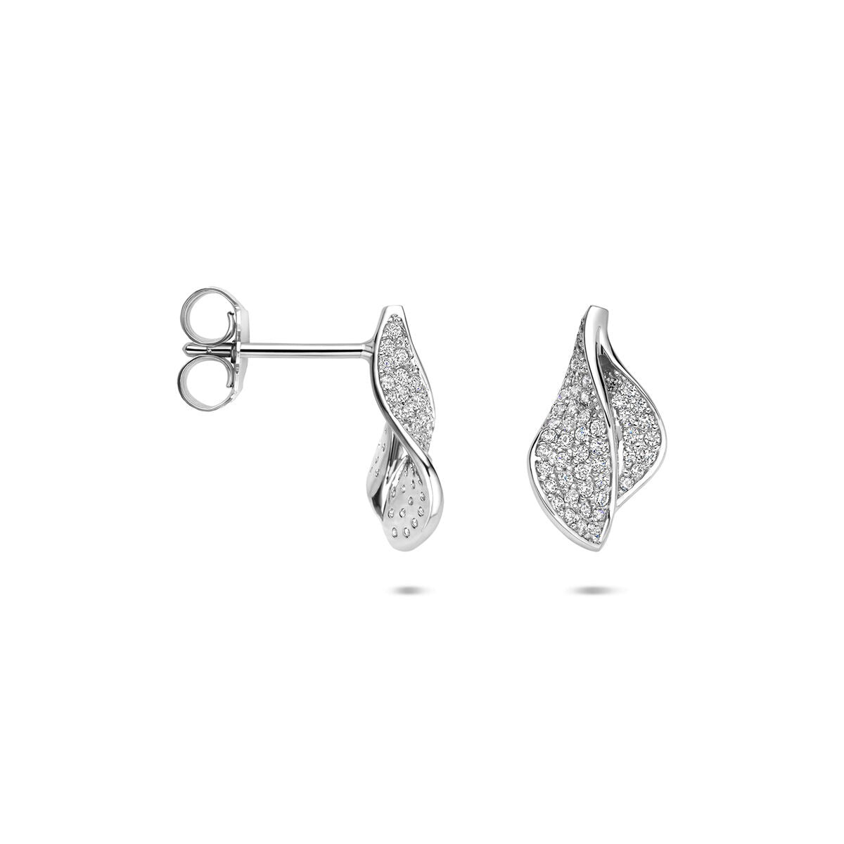 Puces d'oreilles en argent avec zircone – rhodié argent 925