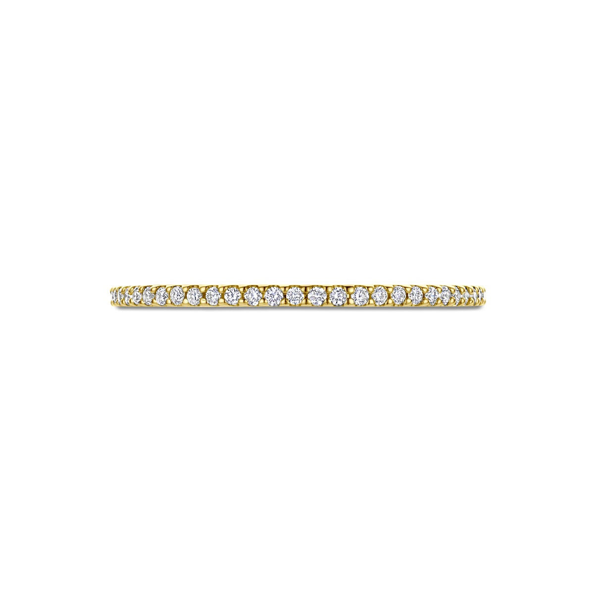Bague pour femme en or jaune 14k avec diamant – alliance fine