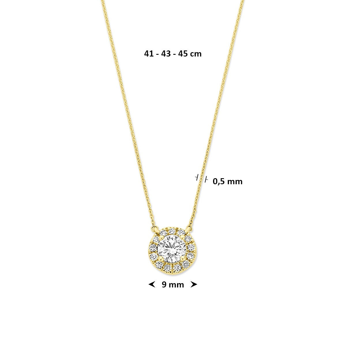 Collier en or 14k avec diamant cultivé en laboratoire