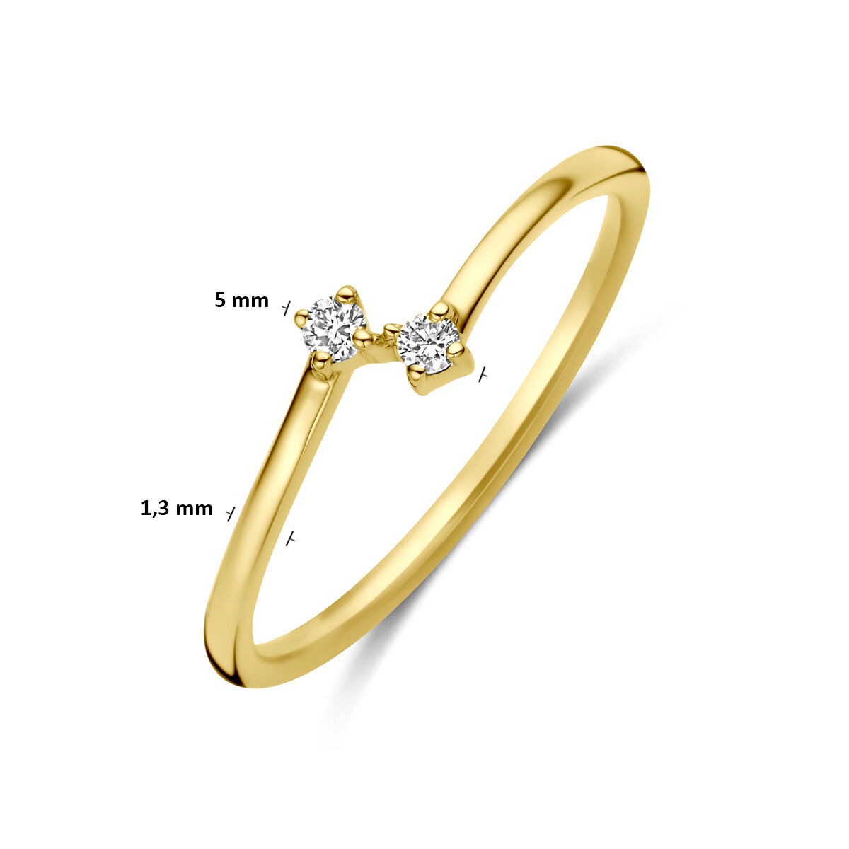 Bague en or jaune 14k avec diamant 0,05 ct