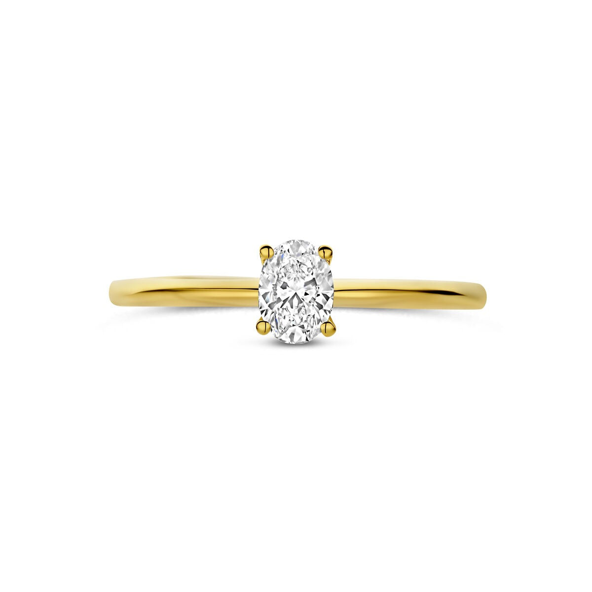 Bague en or jaune 14k avec diamant lab grown – ovale 0.30ct