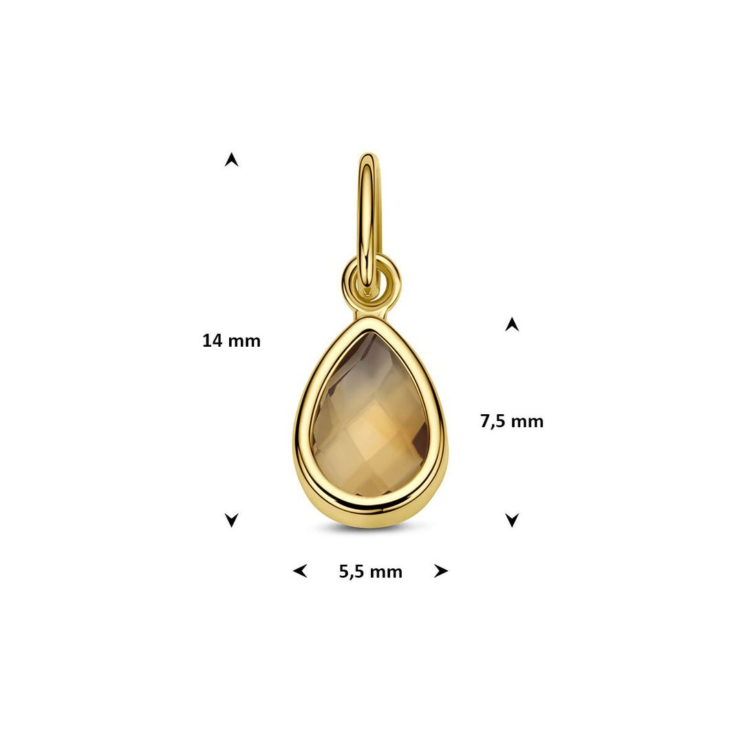 14k Geelgouden hanger met citrien