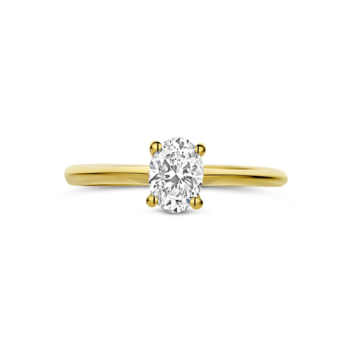 Bague en or jaune 14k avec diamant lab grown – taillé ovale 0.50ct