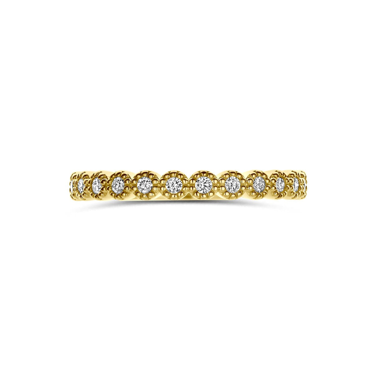 Bague alliance en or jaune 14k avec diamant 0,18 ct