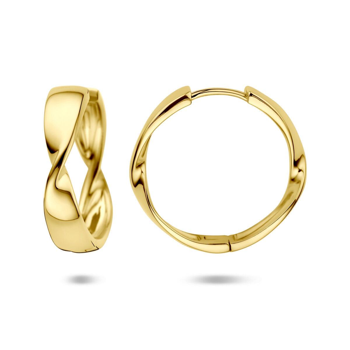 Créoles en argent plaqué or pour femme – 25 x 6 mm