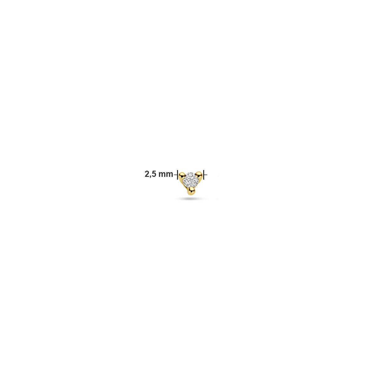 Puces d'oreilles en or jaune 14k avec diamant – vendu à l'unité
