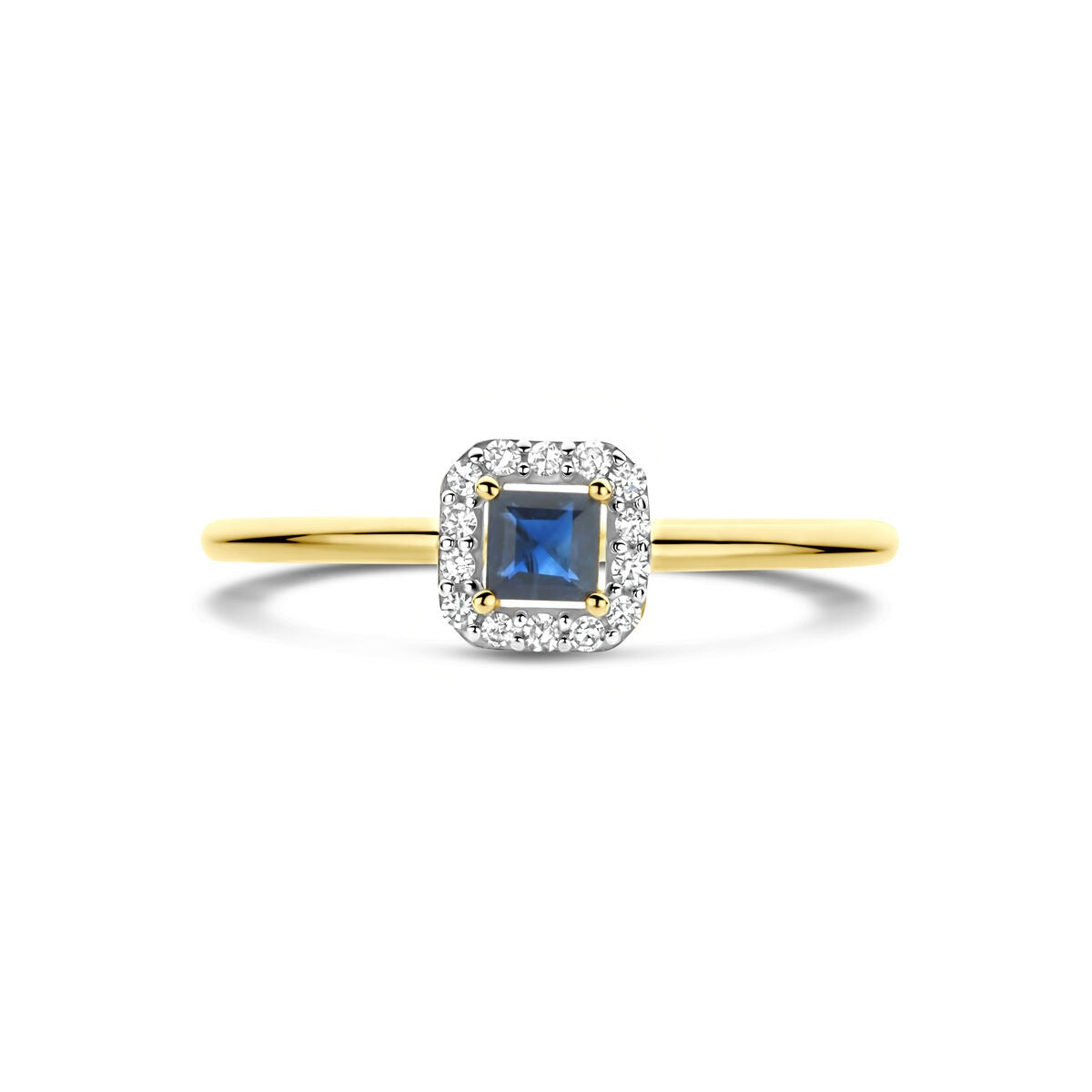 Bague en or avec saphir et diamant – 14k
