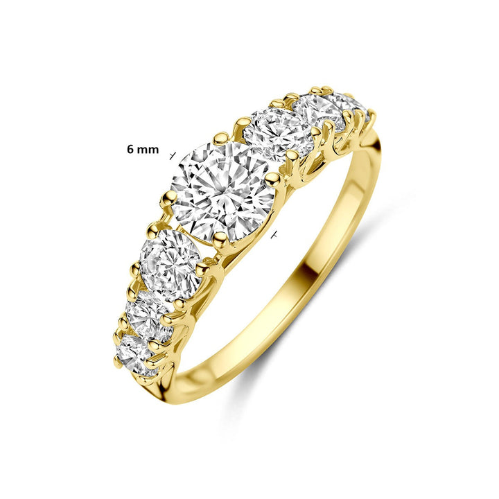 14k Geelgouden ring met lab grown diamant