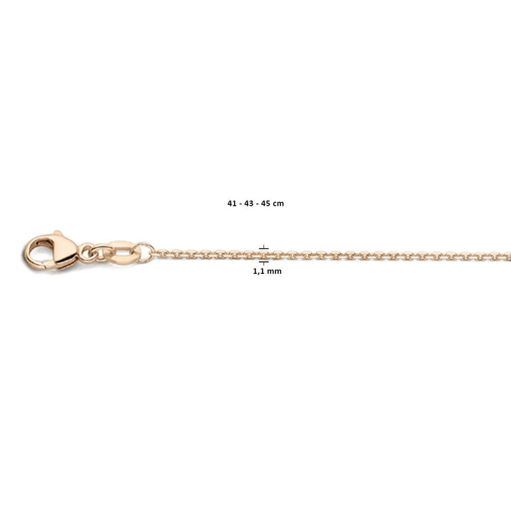18k rosegouden dames ketting – anker collier 45 cm