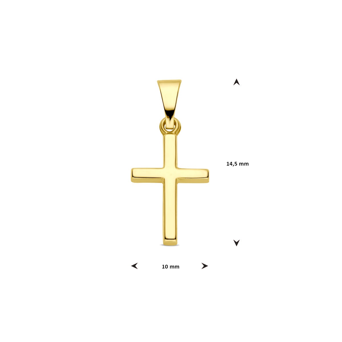 pendentif en croix en or jaune 9k