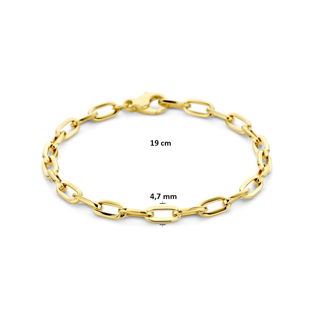 Bracelet pour femme en or jaune 14k avec maille ancre