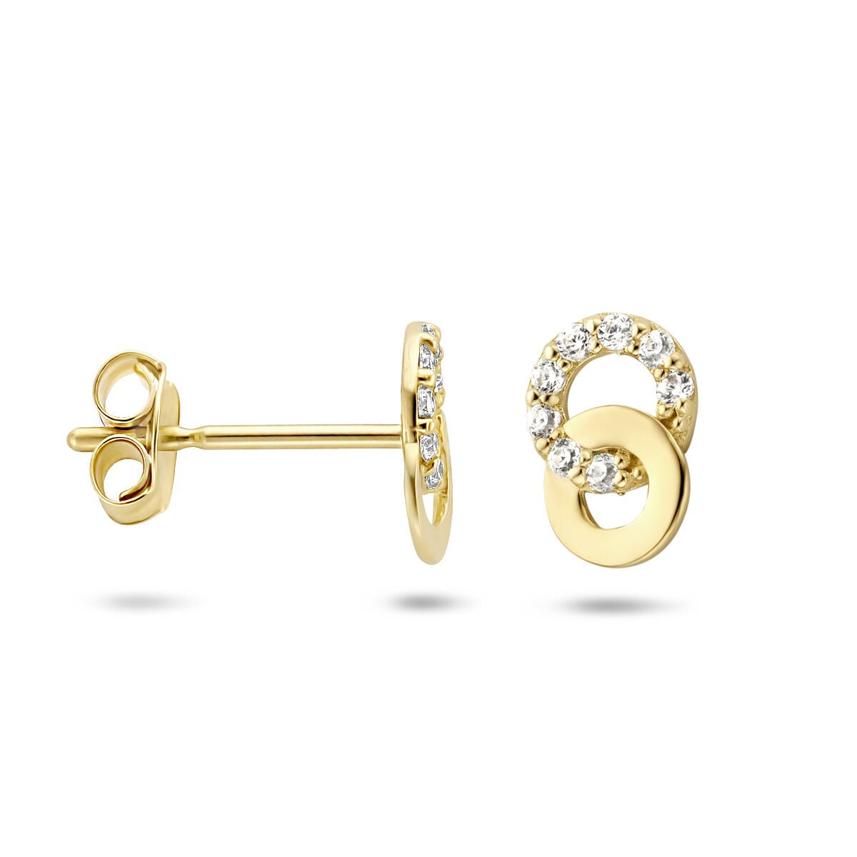Puces d'oreilles plaqué or avec zircone – 9k