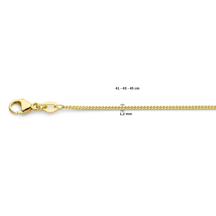 18k gouden dames ketting – gourmette collier 45 cm