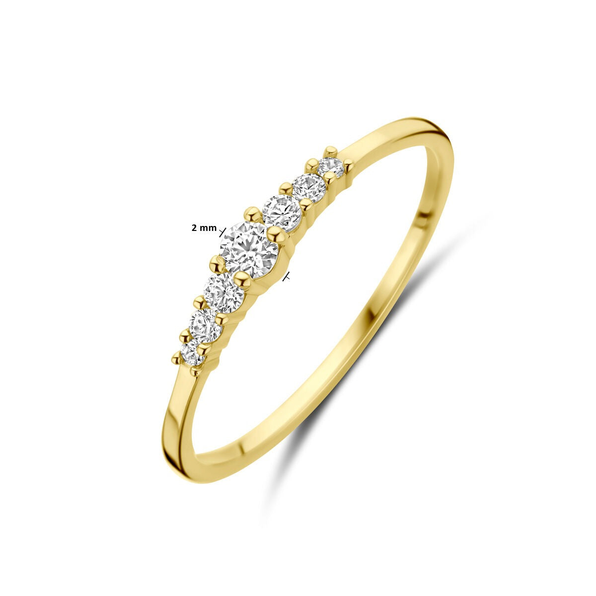 Bague en or jaune 9k avec zircone