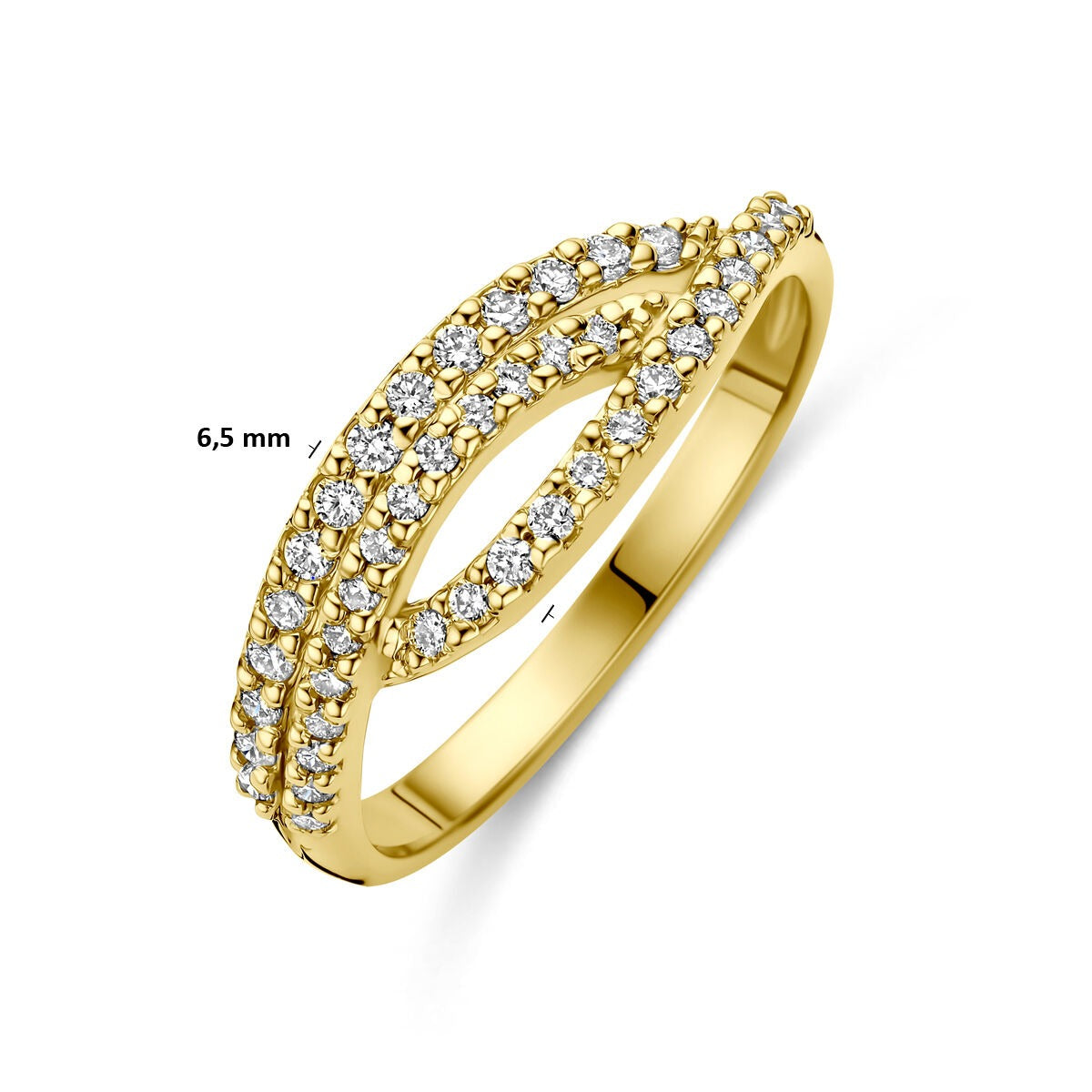 Bague en or jaune 14k avec diamant cultivé en laboratoire