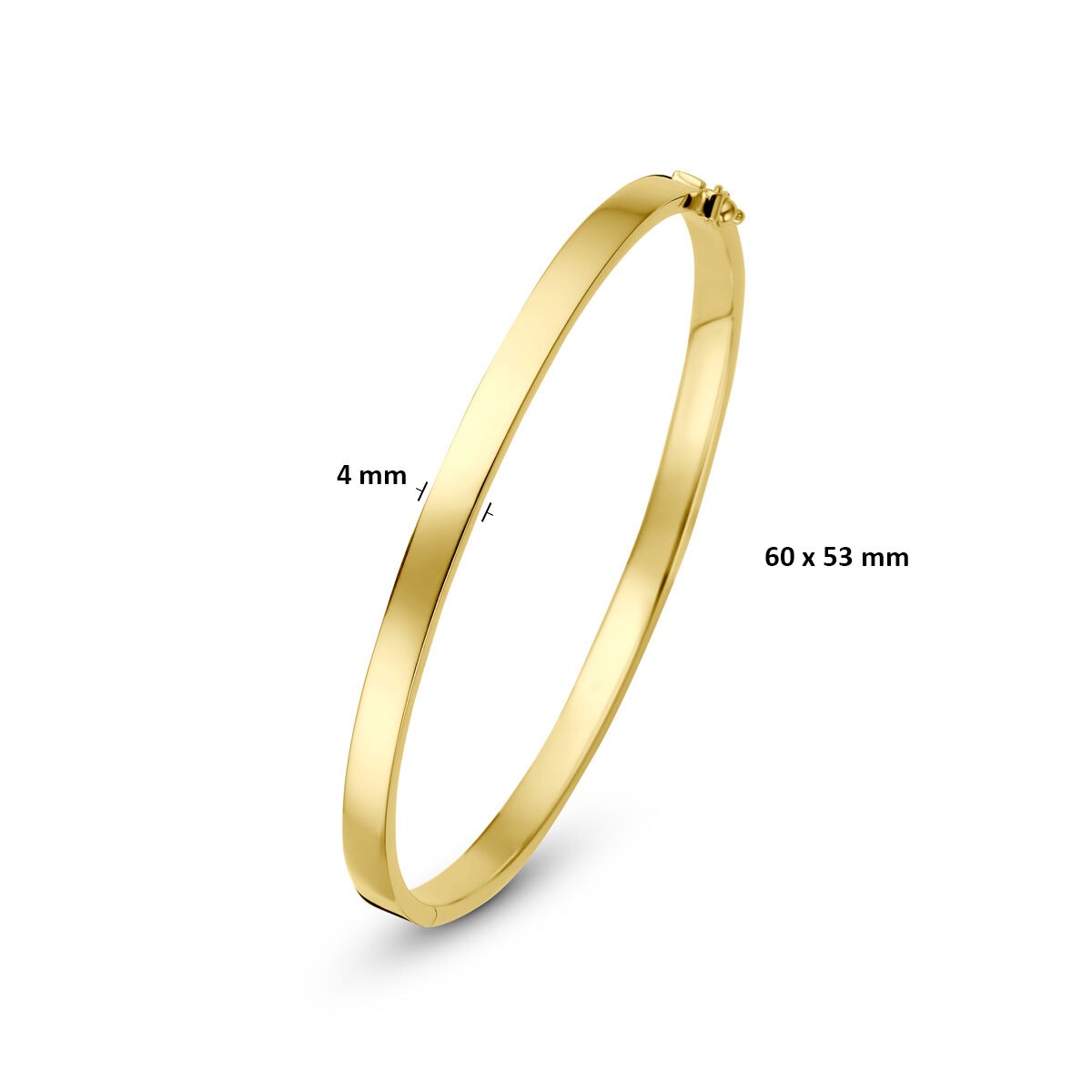 bangle en or jaune 9k avec noyau en argent