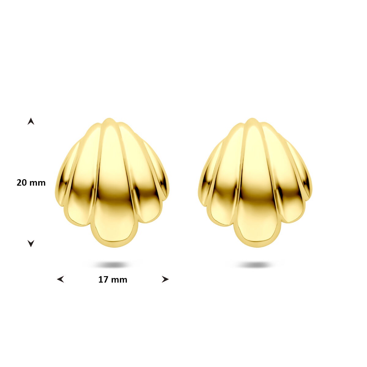 Puces d'oreilles pour femme en acier jaune avec plaquage ionique 20 mm