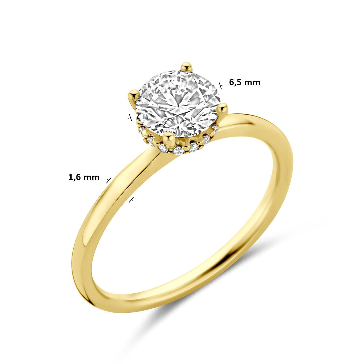 Bague en or jaune 14k avec diamant lab grown 1.07ct
