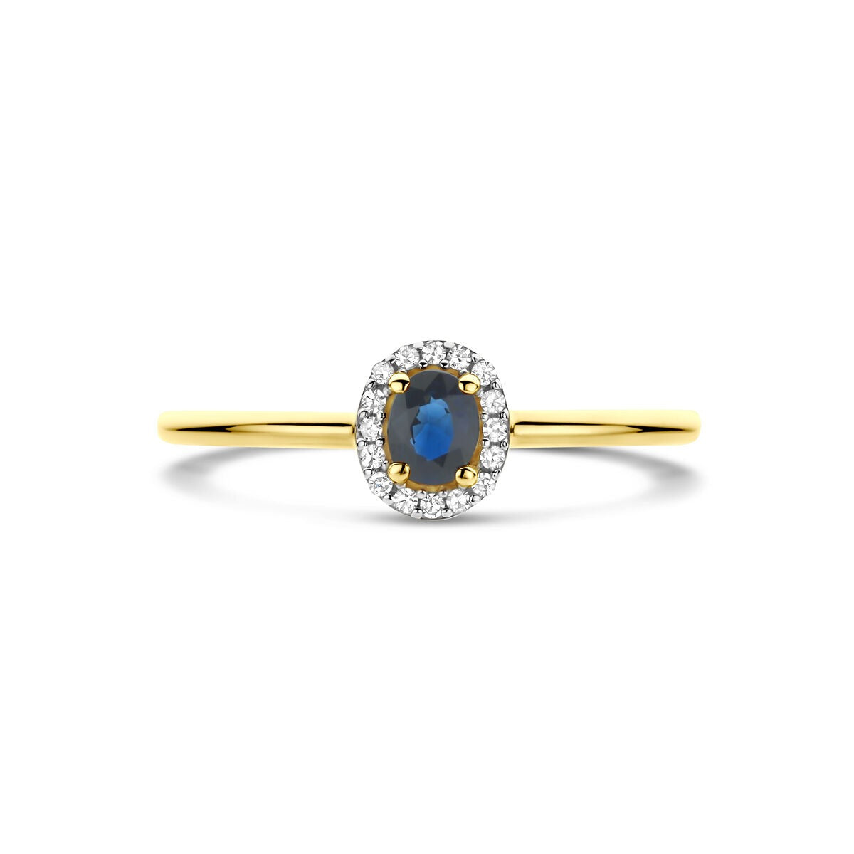 Bague en or avec saphir et diamant – 14k