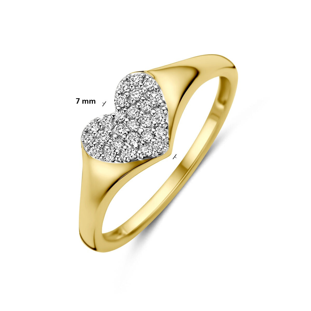 Bague en or jaune 14k avec diamant cultivé en laboratoire 0,12 ct