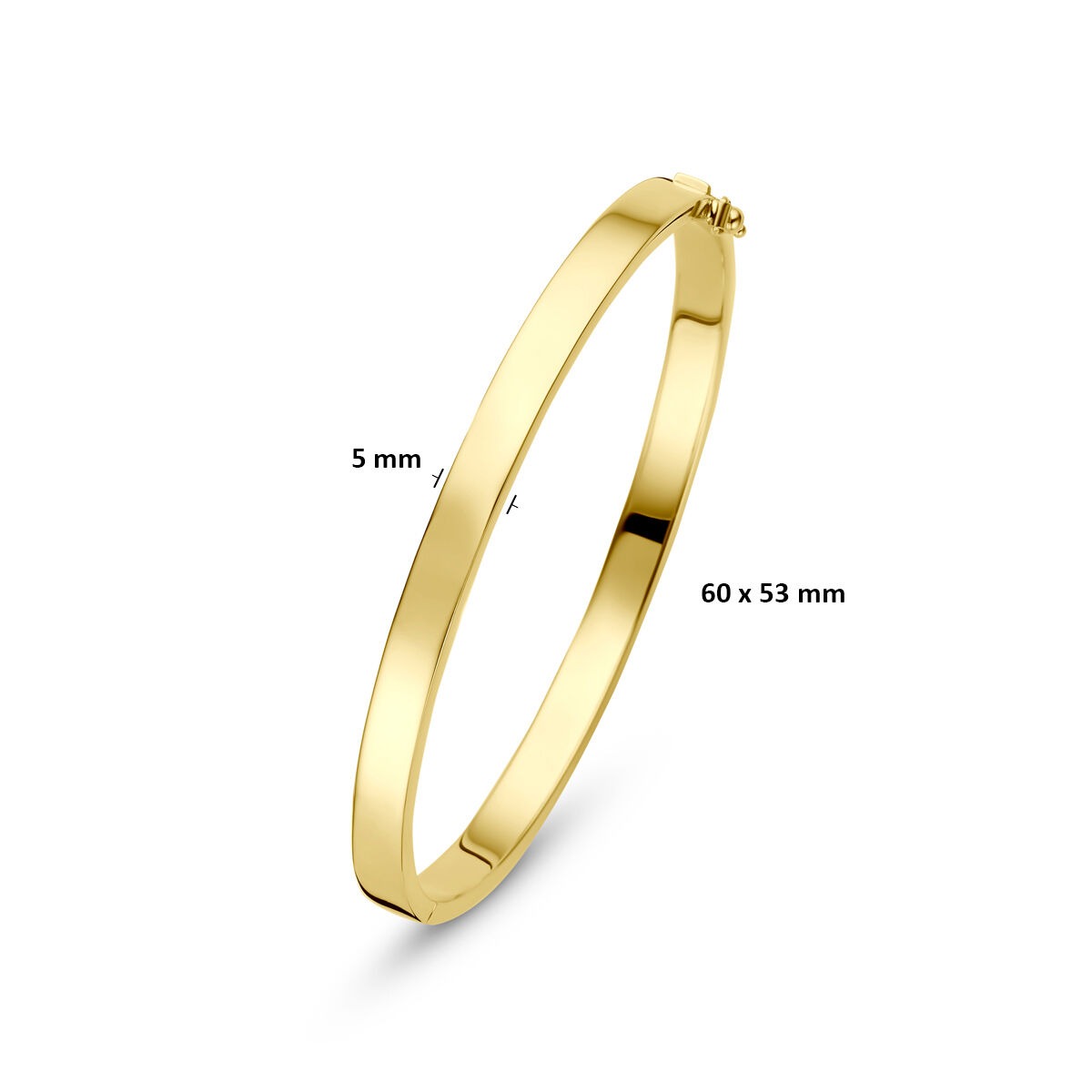 Bracelet bangle en or jaune 9k avec noyau en argent