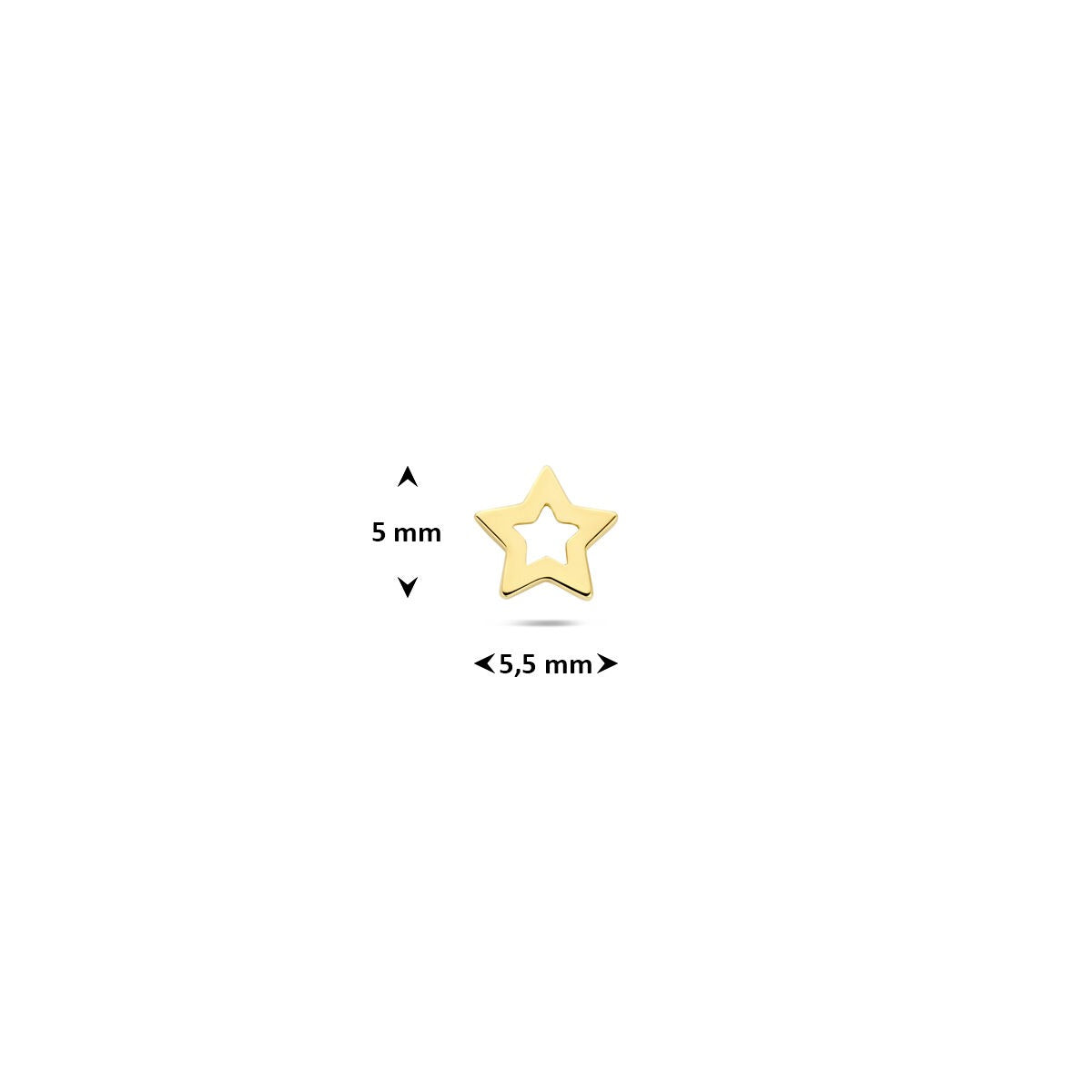 Piercing étoile à dos plat en or jaune 14k – À l'unité