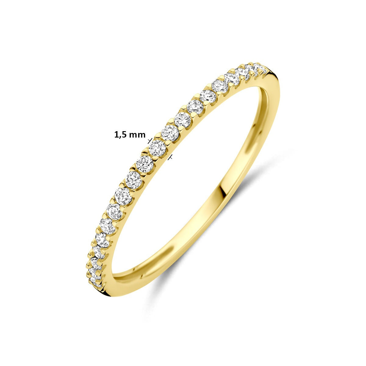 Bague en or jaune 14k avec diamant cultivé en laboratoire de 0.15ct