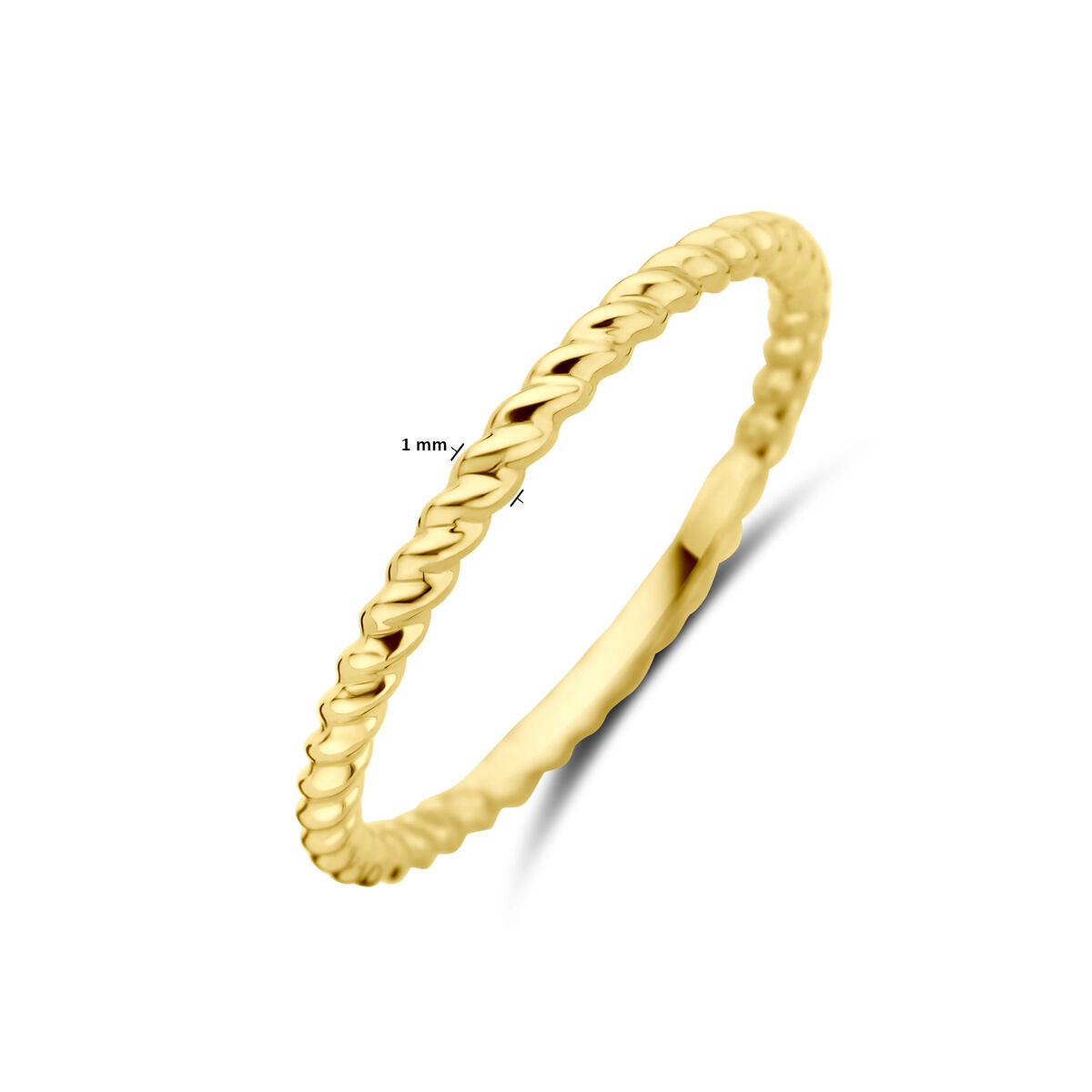 Bague pour femme en or jaune torsadée – 1.5mm
