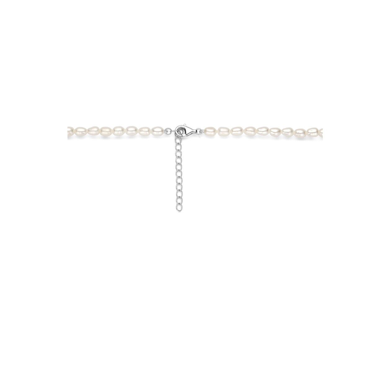 Collier en argent avec perle – rhodié argent 925